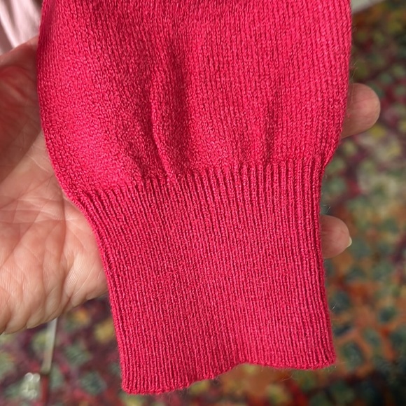 CENY    Boutique  beautiful lightweight wrap Sweater  color Red Rose  EUC Size S - Picture 9 of 13